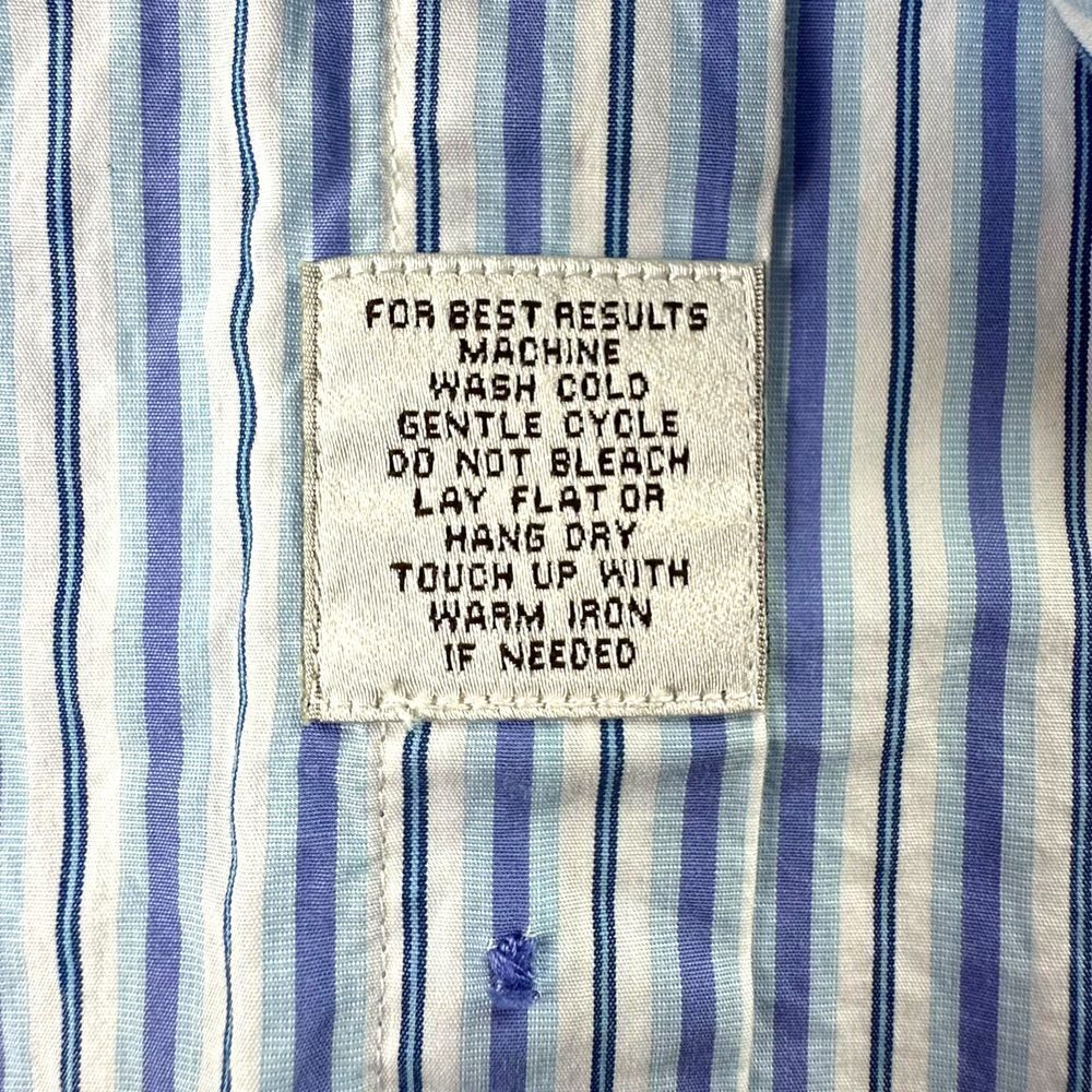 Peter Millar Men's Size XXL Blue Striped Long Sleeve Button Up Casual Shirt‎ EUC - Picture 5 of 7